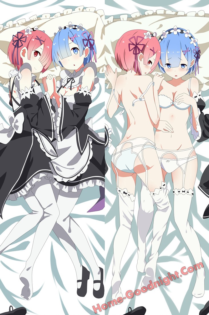Rem and Ram - Re Zero Anime Body Pillow Case japanese love pillows for sale